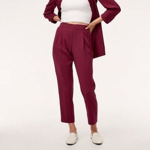 Babaton by Artizia Cohen II Pant Cropped Pleated Merlot Dress Pant